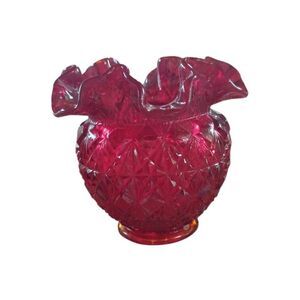 Fenton Ruby Red Ruffled Vase